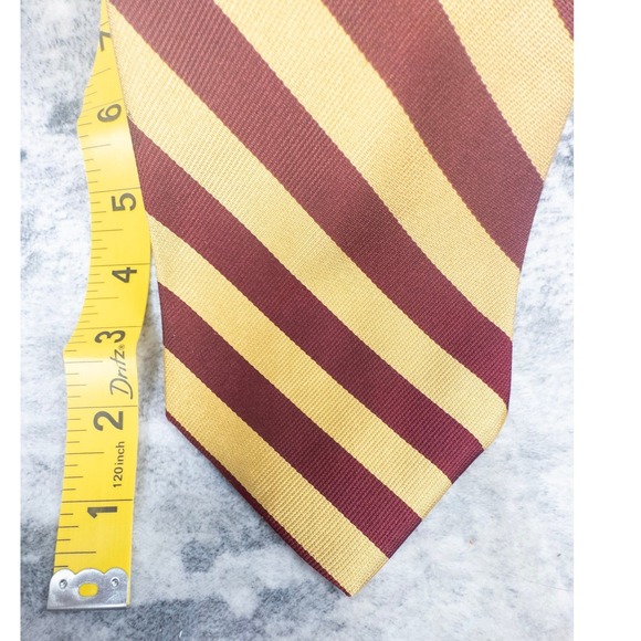 Brooks Brothers Makers Silk Tie Mens Burgundy Gold Repp Stripe Made in USA - Picture 4 of 6